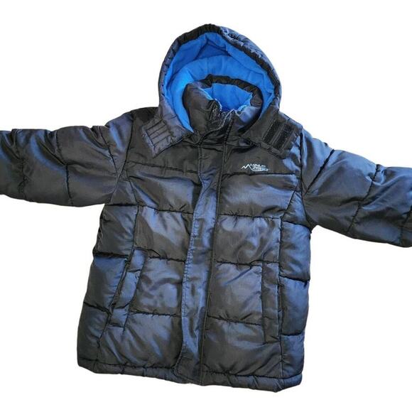 Minus Zero Boys Coats, Royal & Navy Blue Hooded Winter Puffer Coat, Sz 8 - Picture 5 of 7